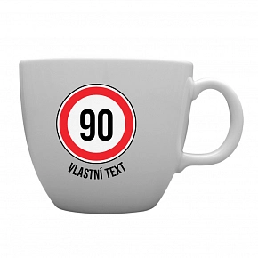 Personalizovaný MEGA XXL keramický hrnek 1 000 ml - narozeninová dopravní značka 