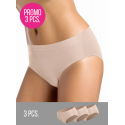 3PACK- Kalhotky klasické bezešvé Slip midi  - Intimidea