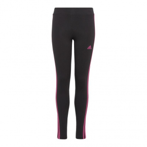 Dámské legíny 3-stripes Jr IC3627 Černá s růžovou - Adidas