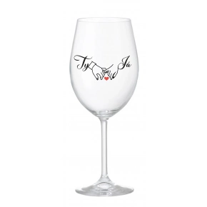 TY A JÁ (svatba) - čirá sklenice na víno 350 ml