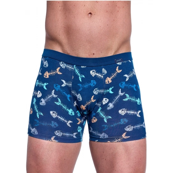 Pánské boxerky Tattoo Fishbone 280/247 Tmavě modrá vzor - Cornette