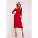 Dámské šaty s volánkem S425 Červená - Stylove