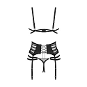 Dámský sexy set Lune Bellis 3-Pcs Crotchless černý - Obsessive