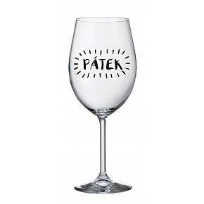 PÁTEK - čirá sklenice na víno 350 ml