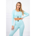 Pruhovaný top set 9353  mátový - Kesi