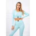 Pruhovaný top set 9353  mátový - Kesi