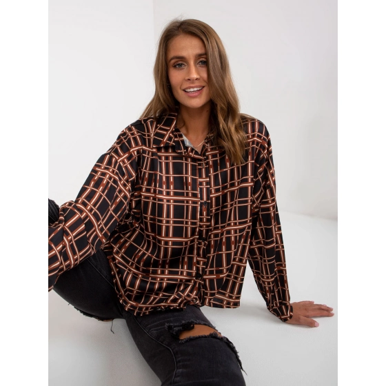 Dámská košile 3292.69P černá a béžová - FPrice