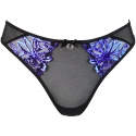Dámské sexy tanga  V-10228 Černá s kobalt modrá - Axami
