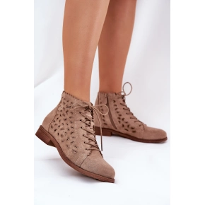 Dámské kotníkové boty HY51-185 Béžová - S.Barski