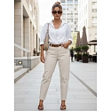 Dámské džíny regular fit high rise ecru FashionStreet UY2987