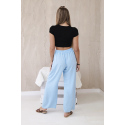 Dámské široké kalhoty 29400 Světle modrá - K-Fashion