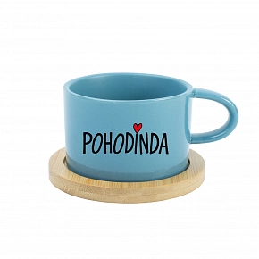 POHODINDA - modrý hrníček makronka 200 ml