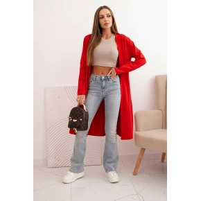Dámský bavlněný cardigan 69522 červený - Kesi