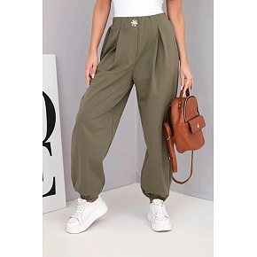 Dámské bavlněné kalhoty IT116 khaki - Kesi Dámské bavlněné kalhoty IT116 khaki - Kesi