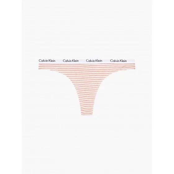 Tanga D1617E - WAN - béžová s proužkem - Calvin Klein