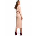 Dámské pletené šaty S245 Béžová - Stylove