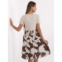 Dámské šaty DHJ SK 253701.80 Béžová s hnědou - FPrice