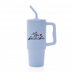 MOJE KÁVIČKA - světle modrý cestovní termohrnek 900 ml MOJE KÁVIČKA - světle modrý cestovní termohrnek 900 ml
