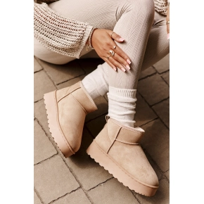 Dámské sněhové boty na platformě 20216-F Světle béžová - Xamella