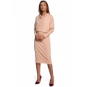 Dámské pletené šaty S245 Béžová - Stylove