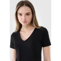 Dámské Slim fit tričko 4FWSS25TTSHF1990 20S Černá - 4F