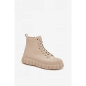 Dámské zateplené kotníkové tenisky na platformě SS274535 Světle béžová - Big Star