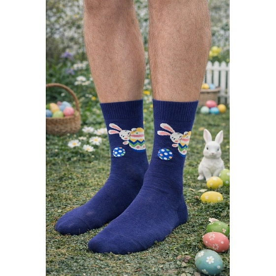 Pánské velikonoční ponožky 136 tmavě modré - Steven