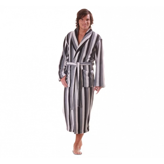 Pánský župan Adam 2130 9001 šedý s pruhy - Vestis