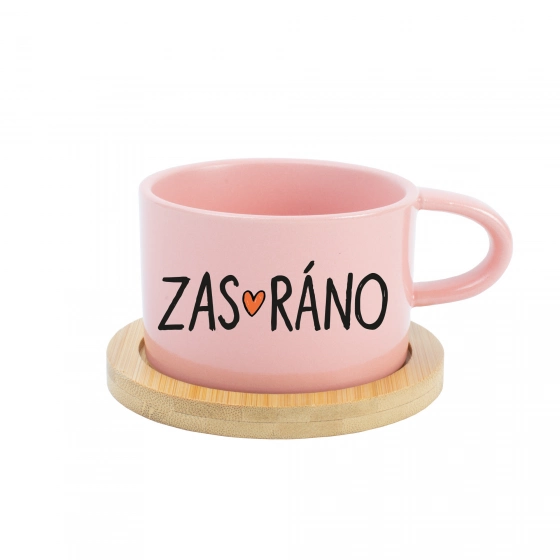 ZAS_RÁNO - růžový hrníček makronka 200 ml
