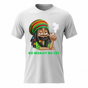 Dámské bavlněné tričko s potiskem - BOB MARLEY - bílé