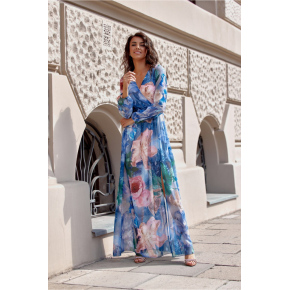 Denní šaty SUK0419 modro-zelené - Roco Fashion