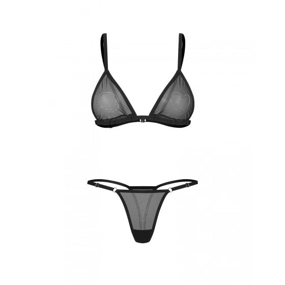 Dámský sexy set Wet Me 2-Pcs Set černý - Obsessive