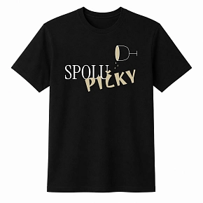 Dámské bavlněné tričko s potiskem - SPOLUPIČKY - černé Dámské bavlněné tričko s potiskem - SPOLUPIČKY - černé