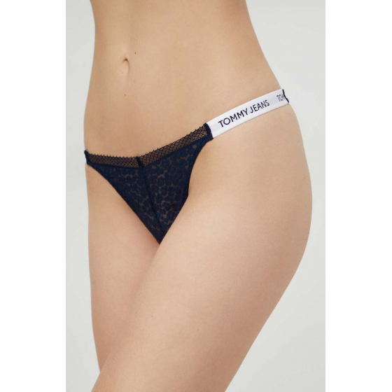 Dámská tanga HIGH LEG THONG UW0UW05160 C1G tm. modré - Tommy Hilfiger