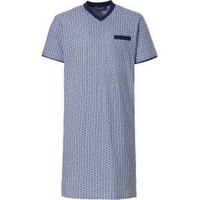 Pánská noční košile 13231-616-2 tm.modrá-bílá - Pastunette