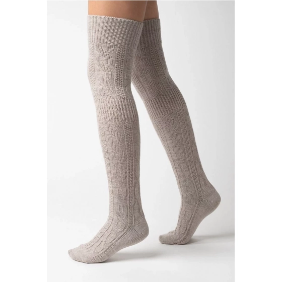 Dámské vlněné nadkolenky 089 Světle béžová - Steven