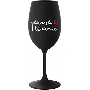 PÁROVÁ TERAPIE - černá sklenice na víno 350 ml