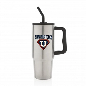 SUPERUČITELKA (ZNAK) - stříbrný cestovní termohrnek 900 ml SUPERUČITELKA (ZNAK) - stříbrný cestovní termohrnek 900 ml