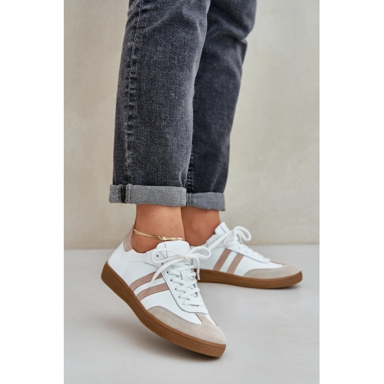 Dámské kožené boty N1068 bílo-béžové - Zazoo