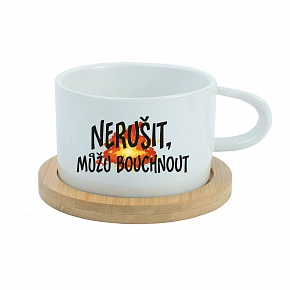 NERUŠIT, MŮŽU BOUCHNOUT. - bílý hrníček makronka 200 ml