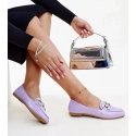 Dámské mokasíny s ozdobnou sponou M615 Purple světle fialová - Wellspring