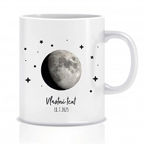 Personalizovaný klasický bílý keramický hrníček 300 ml s měsíční fází Personalizovaný klasický bílý keramický hrníček 300 ml s měsíční fází