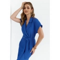 Košilové šaty s páskem S363 modré - Stylove