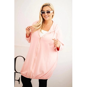Dámská mikina Plus Size 6366 růžová - Kesi