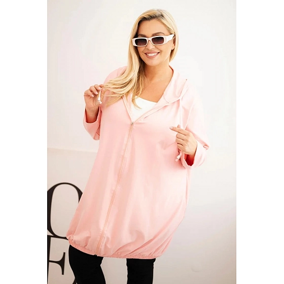 Dámská mikina Plus Size 6366 růžová - Kesi