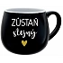 ZŮSTAŇ STEJNÝ - černý keramický hrníček 300 ml