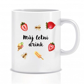 Personalizovaný klasický bílý keramický hrníček 300 ml s letním mixem Personalizovaný klasický bílý keramický hrníček 300 ml s letním mixem