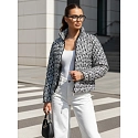Dámská přechodová bunda se kšiltovkou TY4505 černo-bílá - FashionStreet 