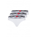 Dámská tanga Triplet Thong Stripe 3 pack 50469681 bílá - Hugo Boss