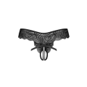 Dámská tanga Trinise Crotchless Thong černé - Obsessive
